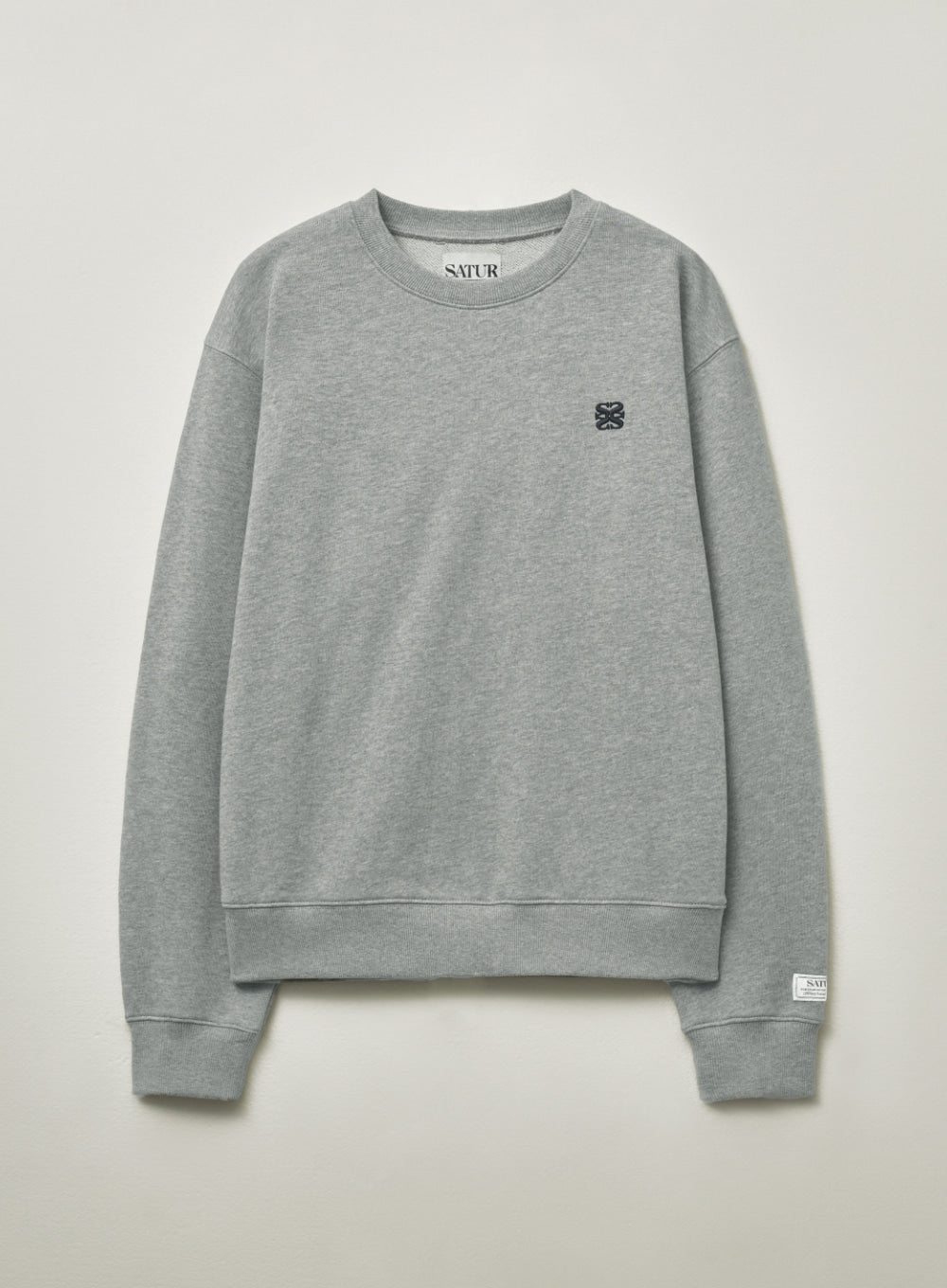 [satur] (W) Loren Small Logo Basic Sweatshirt - Melange Gray