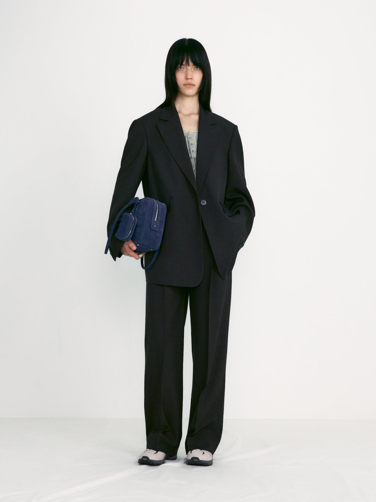 Low Classic Belted Point Trousers Melange Brown