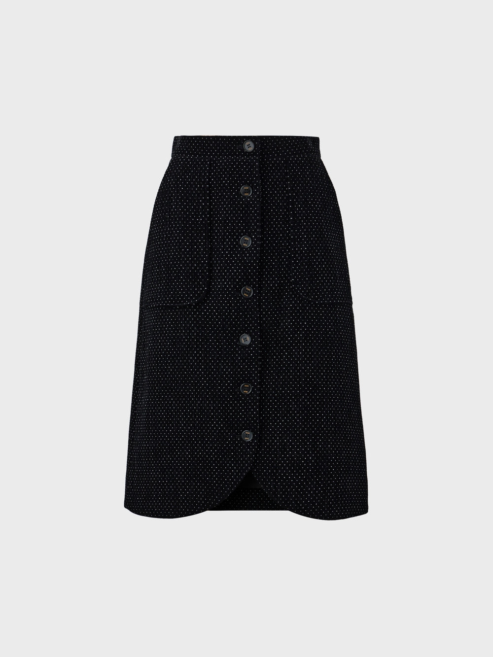 EENK Velvet Button Skirt - Black