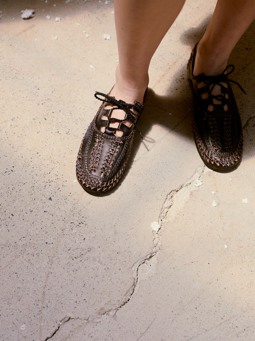 [Low Classic] Braid Leather Derby Shoes_Black