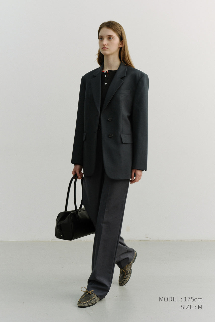 Dunst Essential 2 Button Wool Blazer Midnight Navy