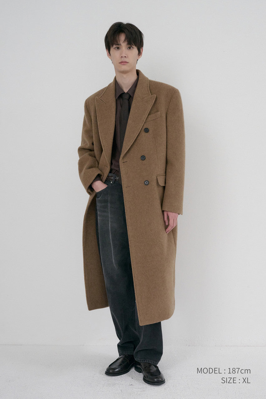 Dunst Unisex Tailored Double-Breasted Coat Camel
