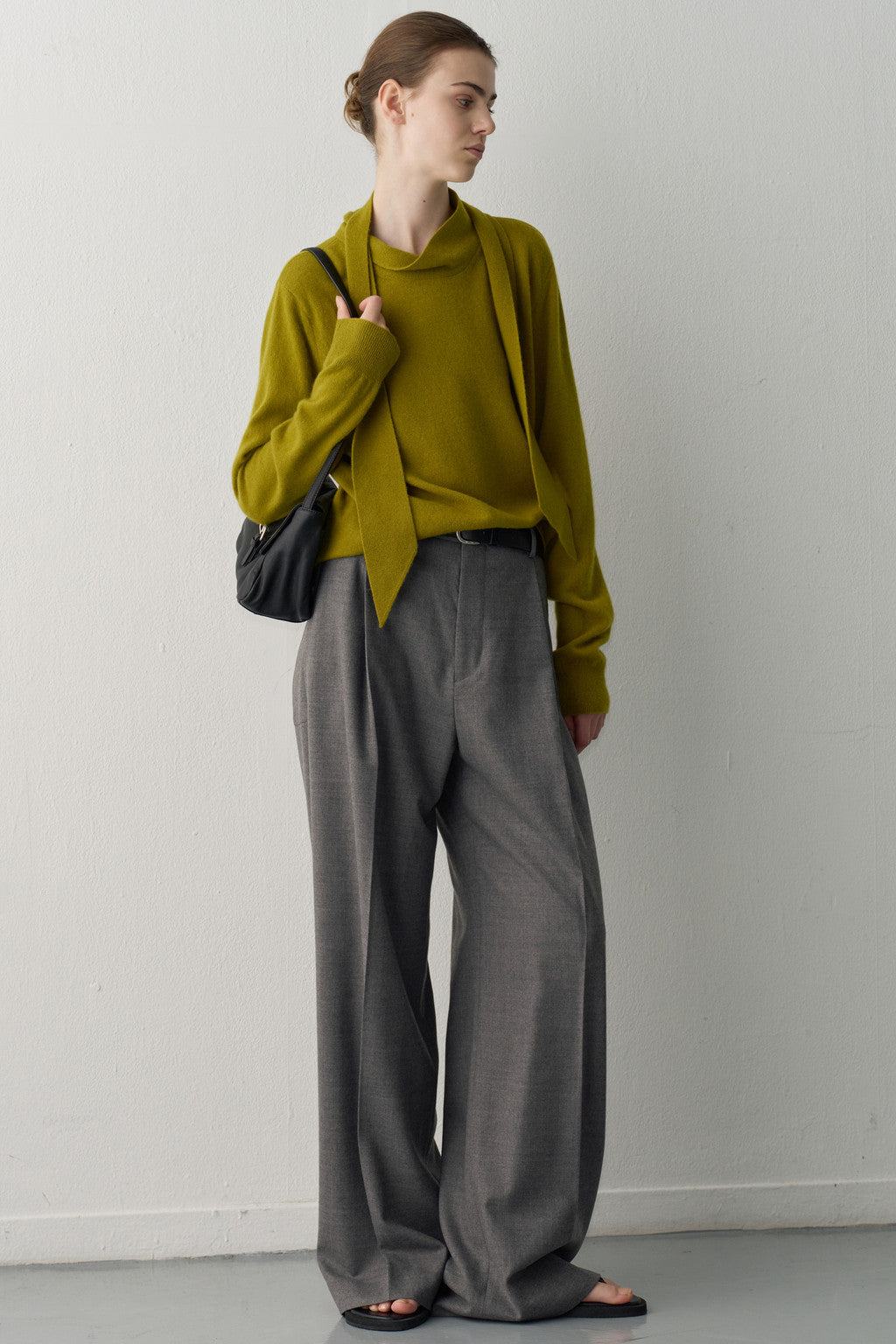 Facade Pattern Timeless Wool Pants charcoal