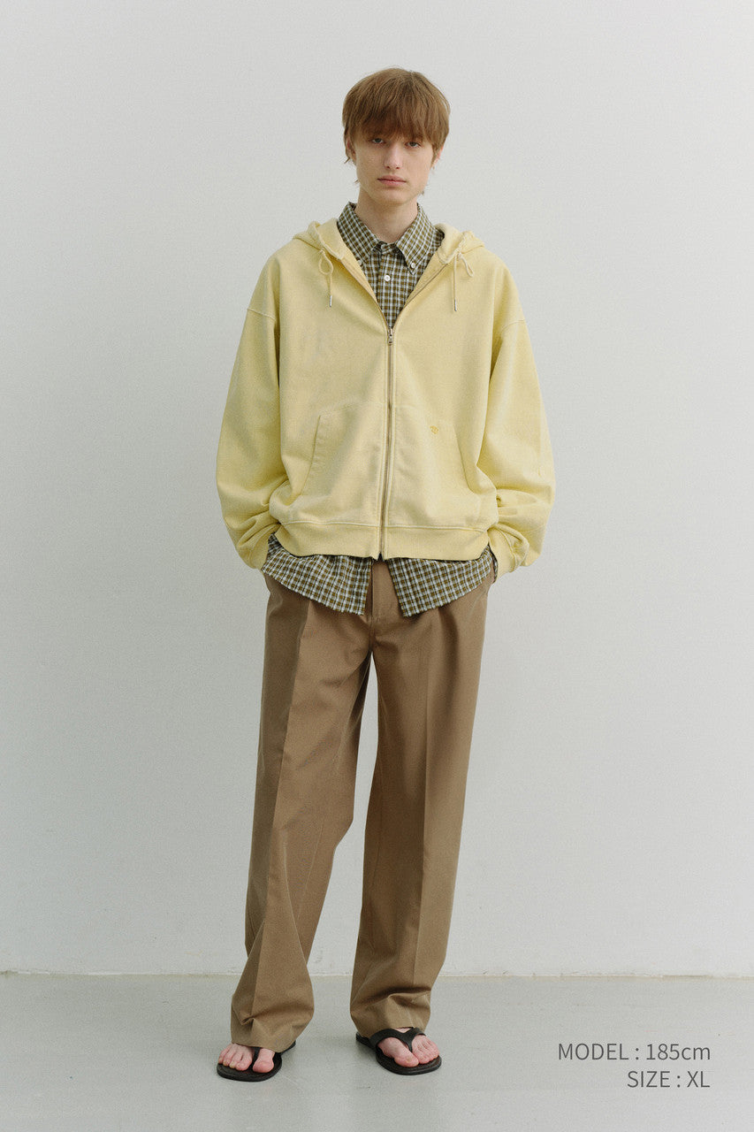 Dunst Unisex Garment Dyed Zip-Up Hoodie Vanilla Yellow