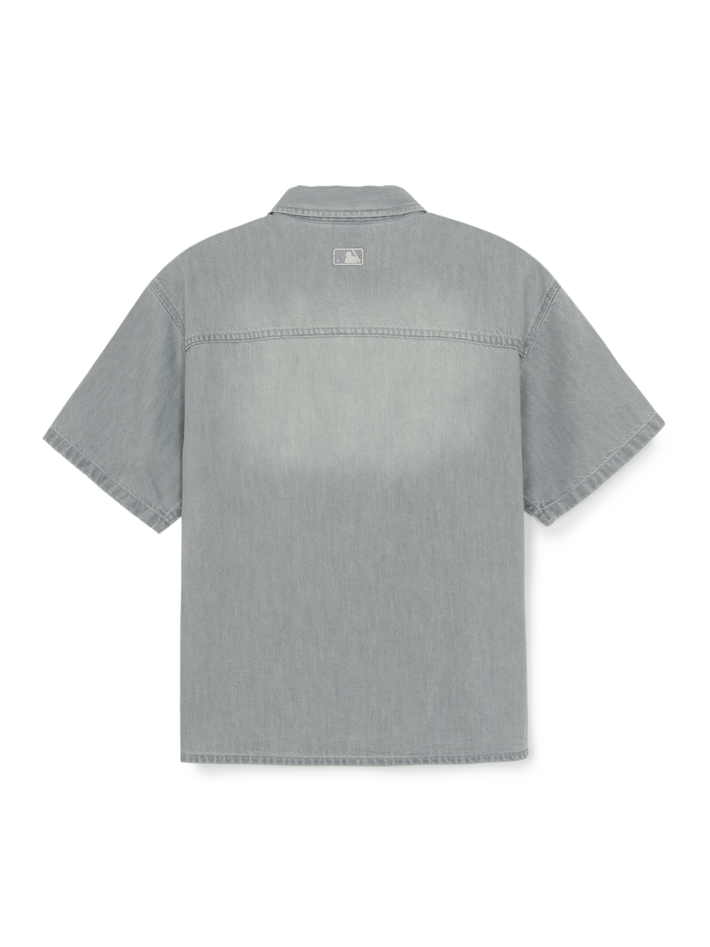 MLB Korea Basic Small Logo Summer Tencel Short Sleeve Denim Shirt