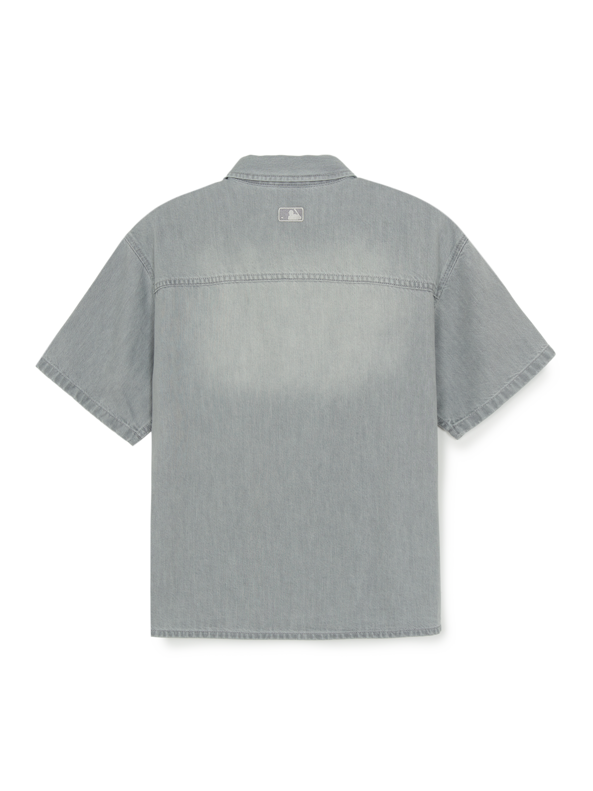 MLB Korea Basic Small Logo Summer Tencel Short Sleeve Denim Shirt