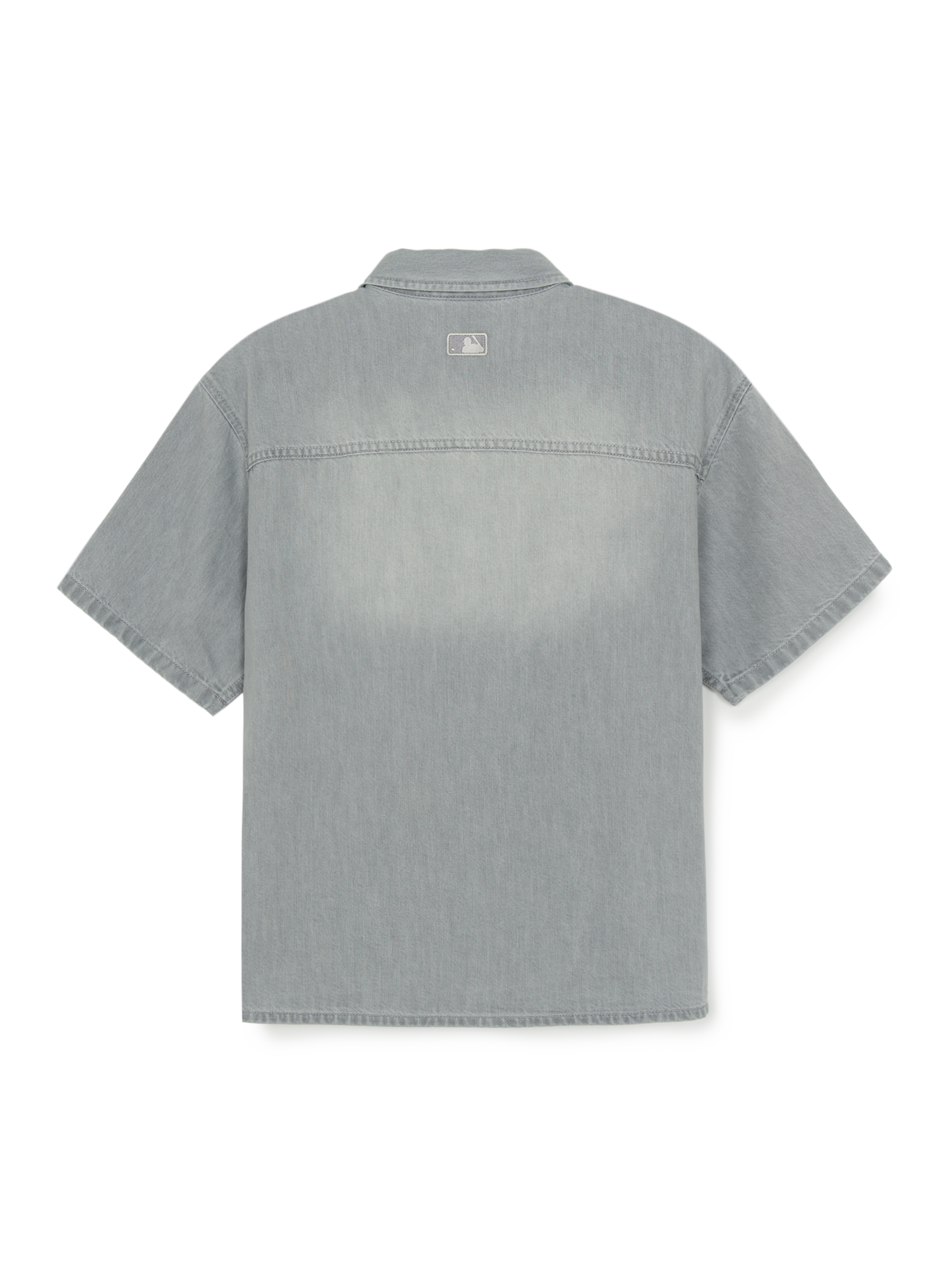 MLB Korea Basic Small Logo Summer Tencel Short Sleeve Denim Shirt