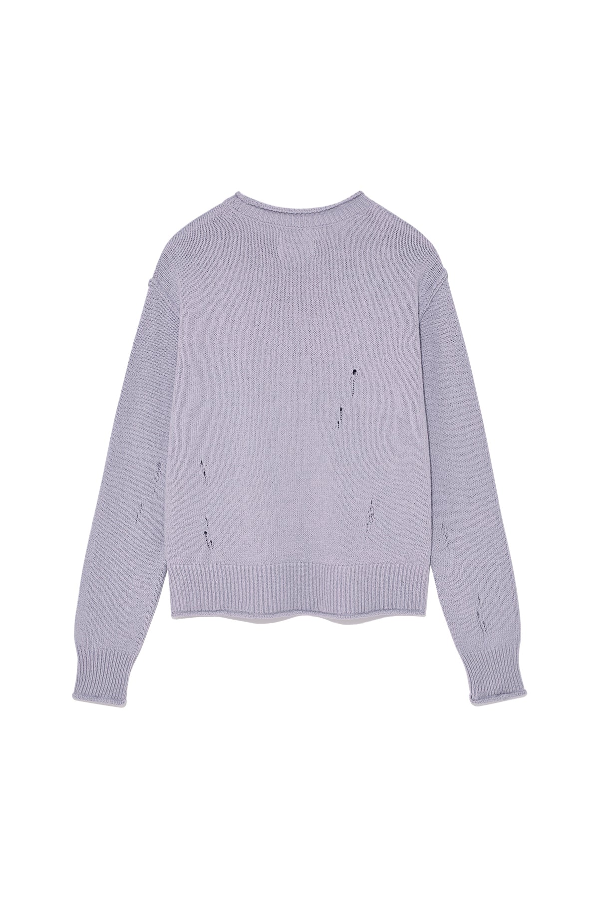 [matinkim] CRACK LOGO VINTAGE KNIT PULLOVER FOR WOMEN IN LILAC