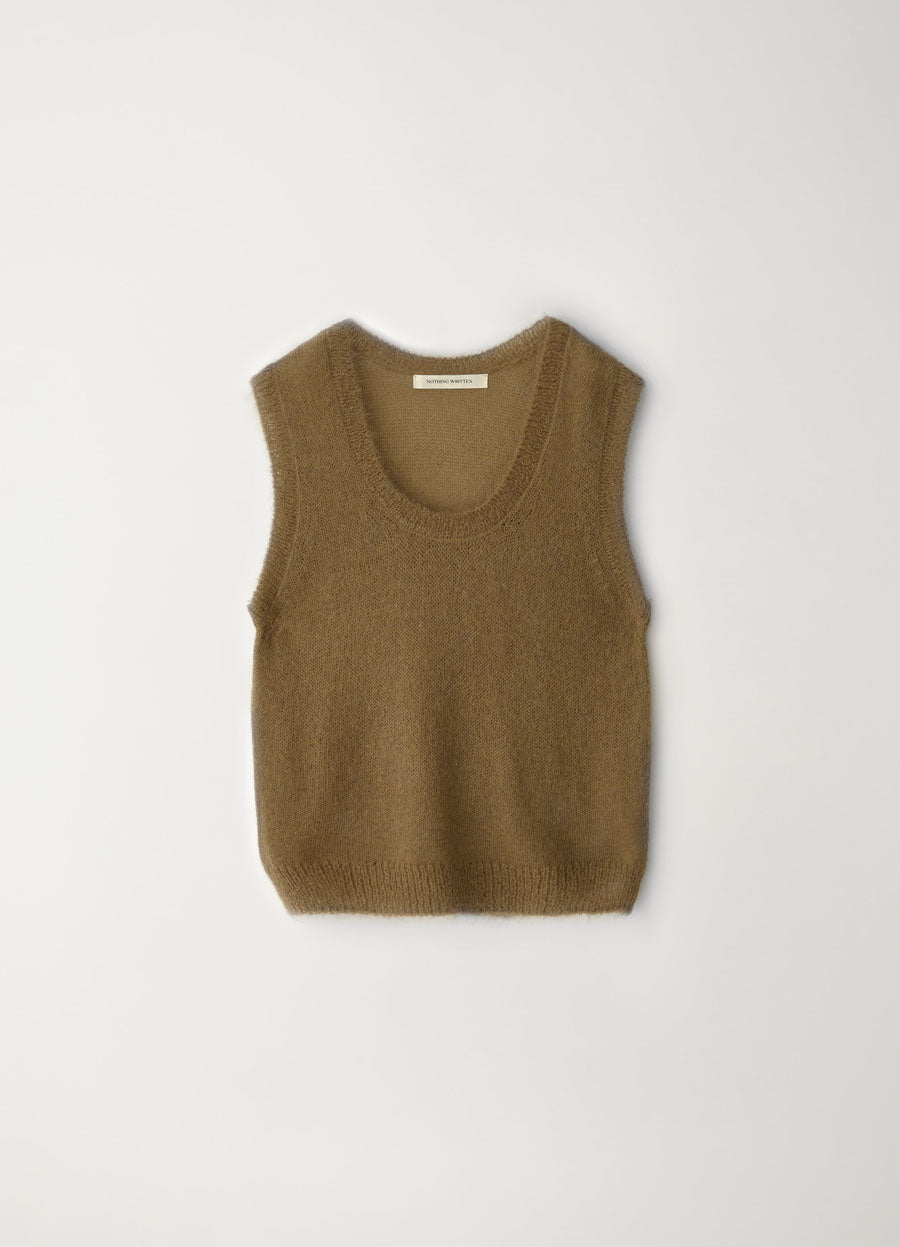 Nothing Written Carol u-neck vest (Khaki)