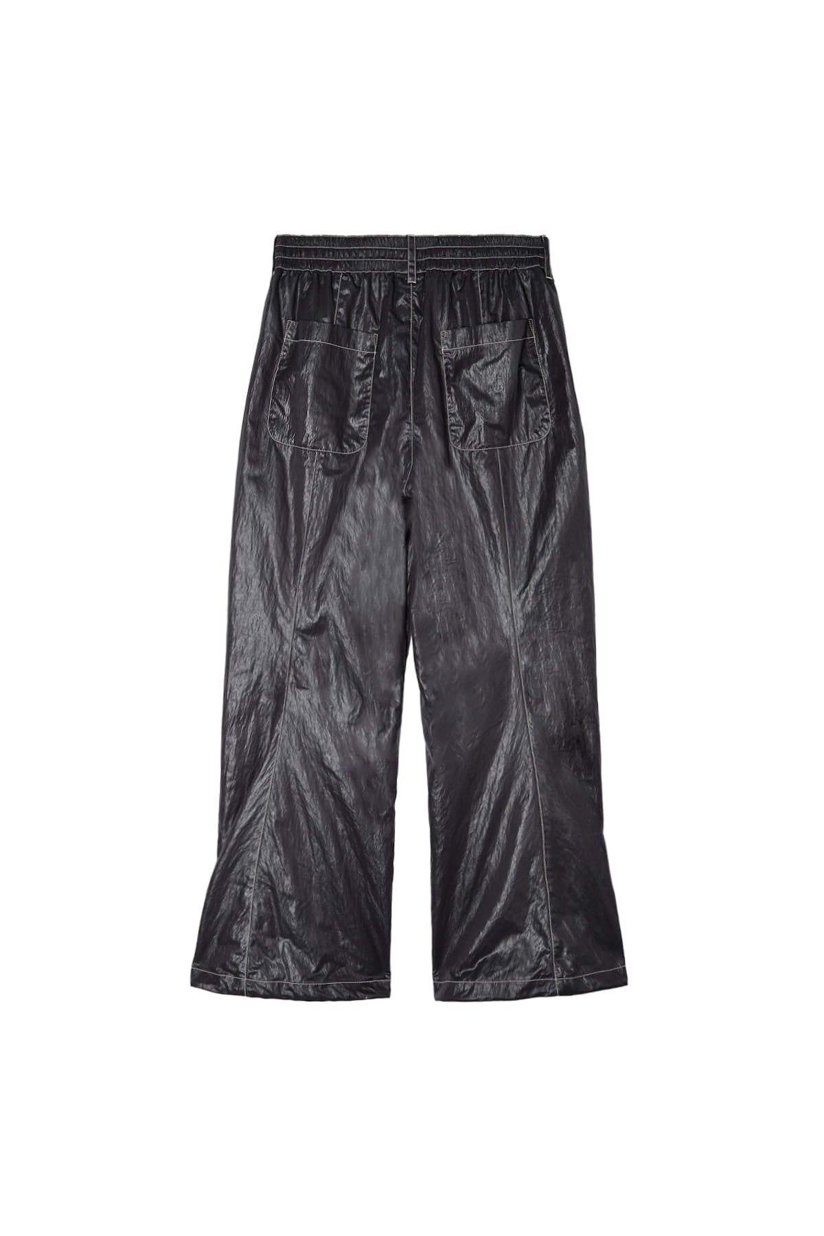 [matinkim] GLOSSY BANDING TRACK PANTS IN BLACK