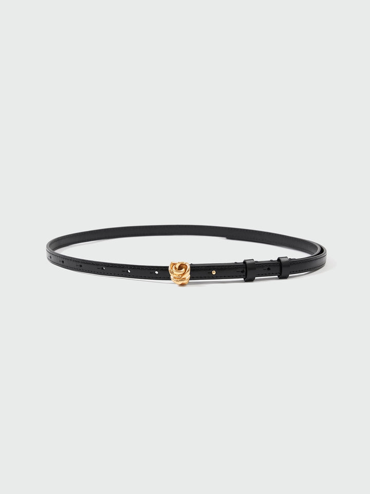 EENK Rose Gold Button Belt - Black