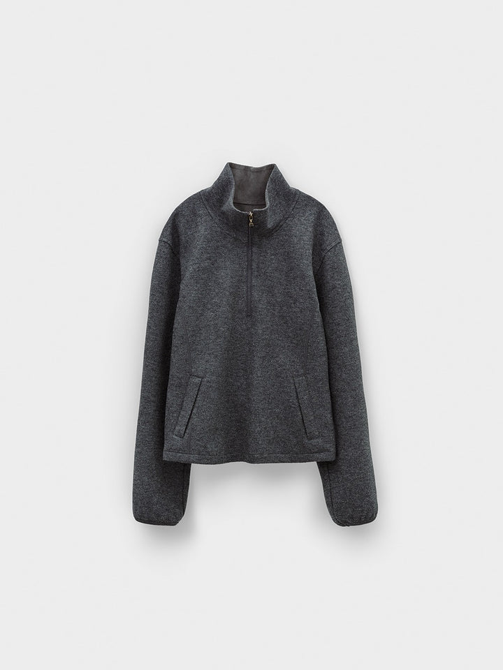 Low Classic Fleece Half Zip-Up Top Grey