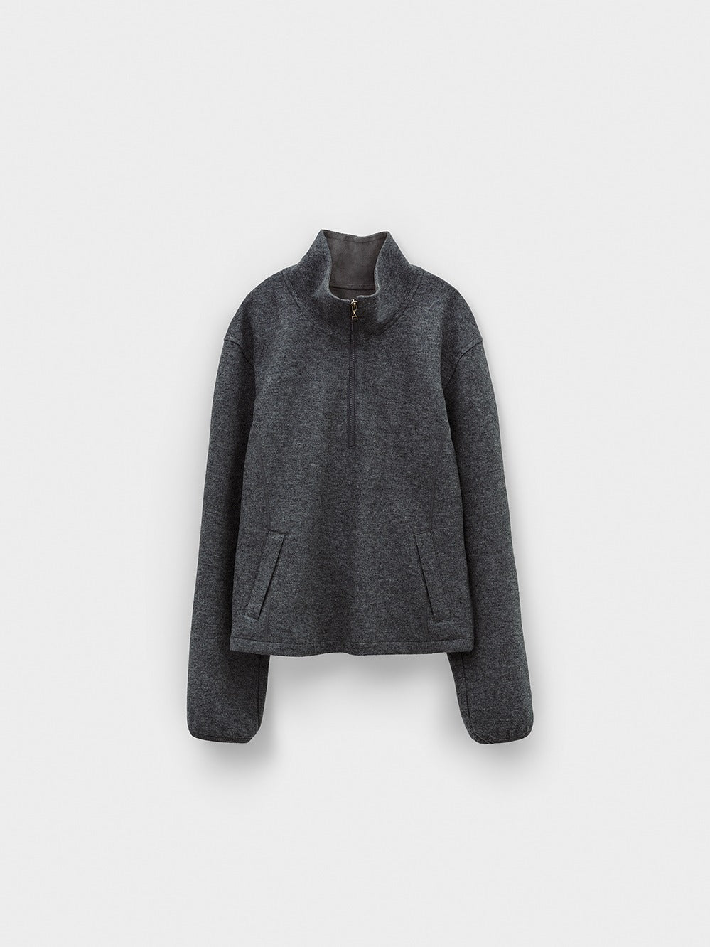 Low Classic Fleece Half Zip-Up Top Grey
