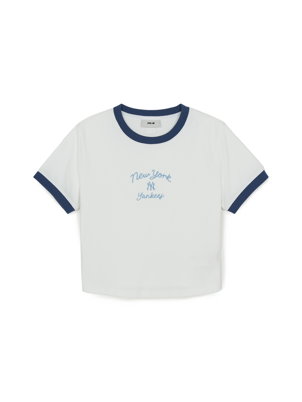 MLB Korea Women's Sportive Cursive Ringer Crop T-shirts