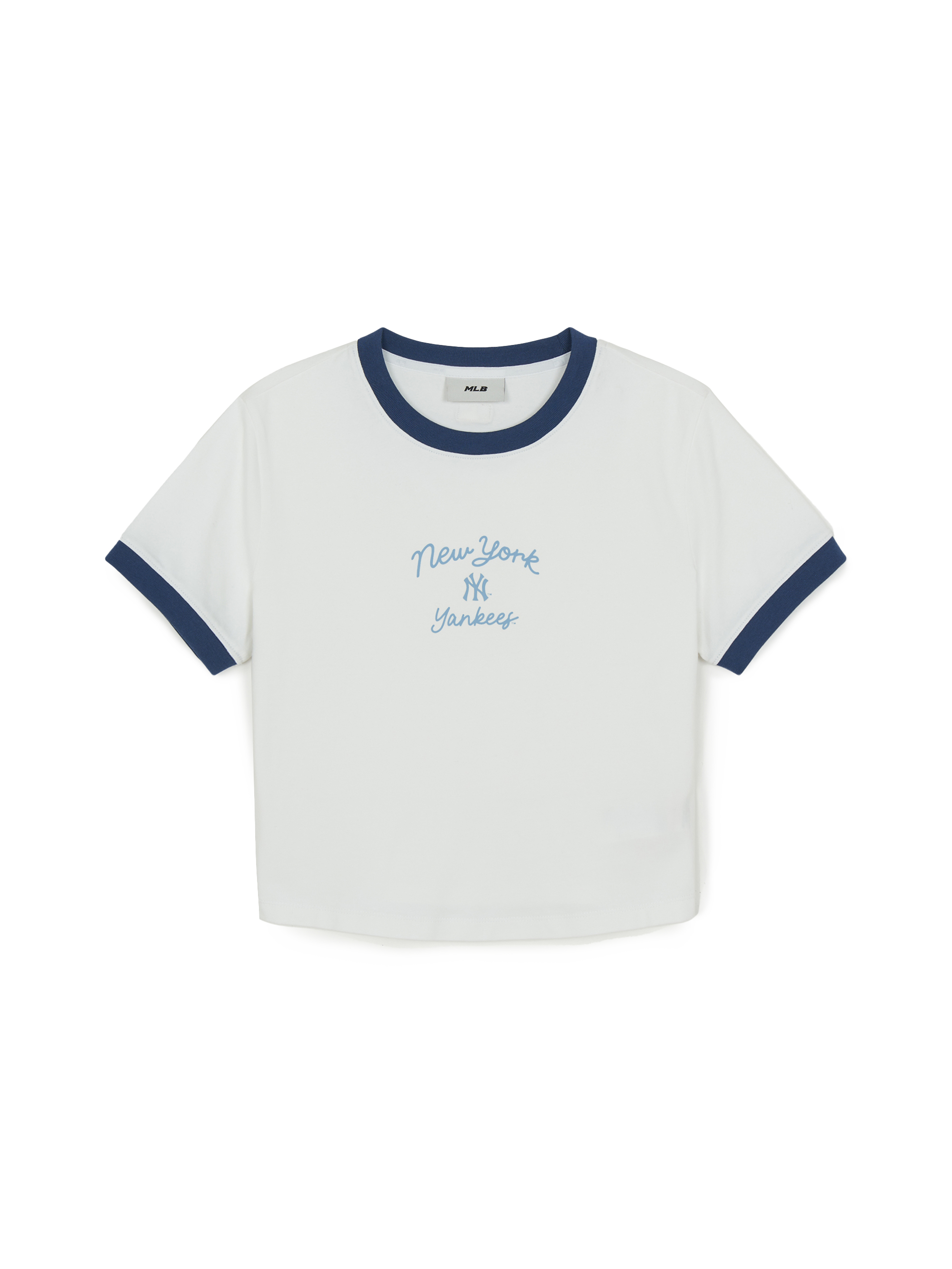 MLB Korea Women's Sportive Cursive Ringer Crop T-shirts
