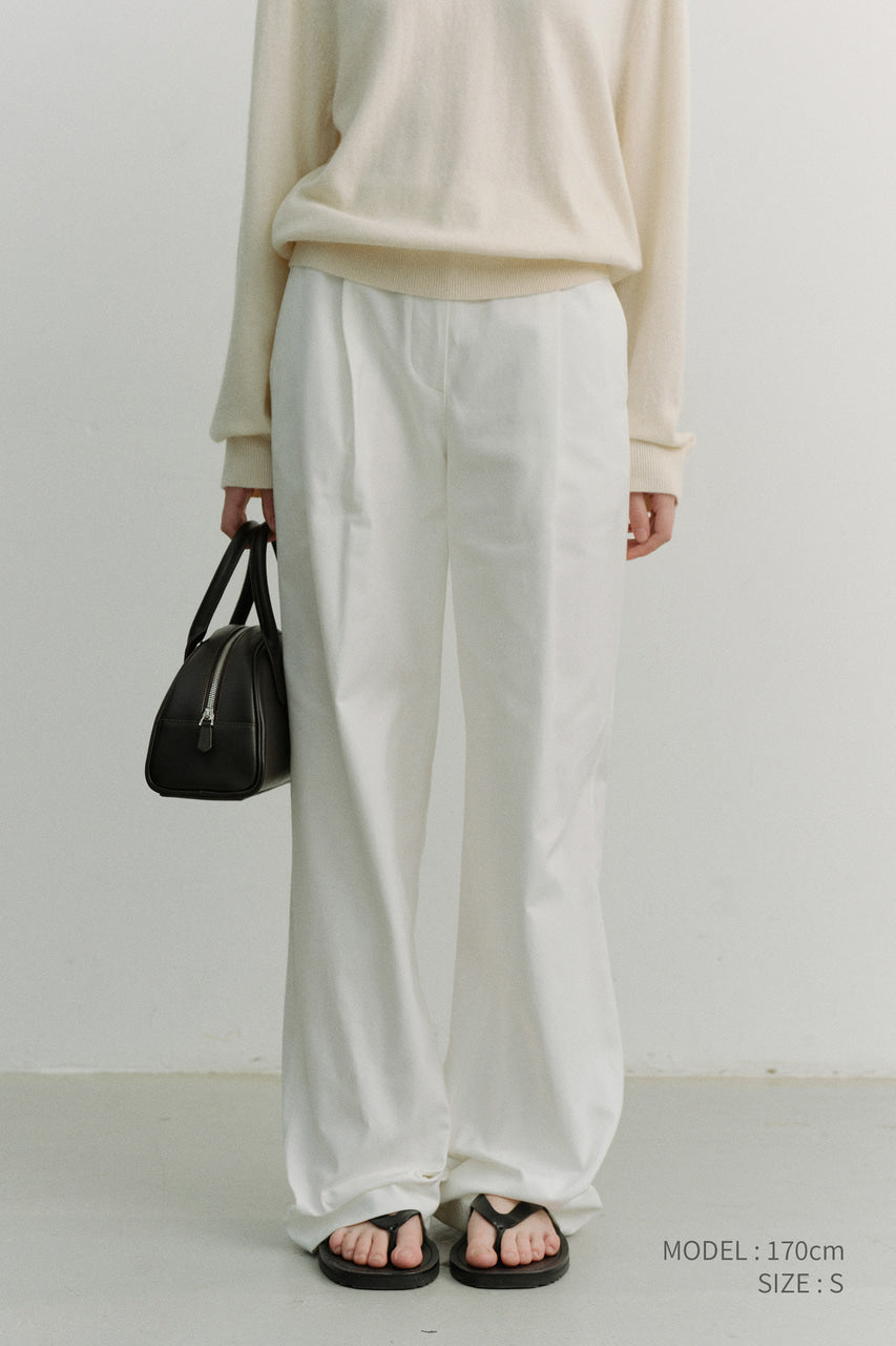 Dunst Pleated Chino Slacks Ivory