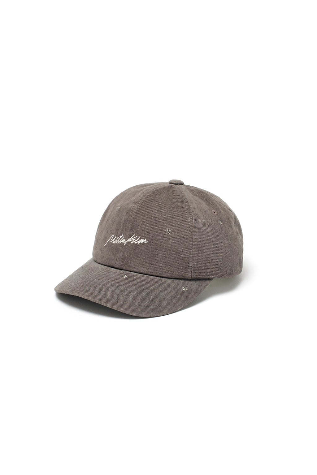 [matinkim] CURSIVE STAR EMBROIDERY BALL CAP IN DARK GREY