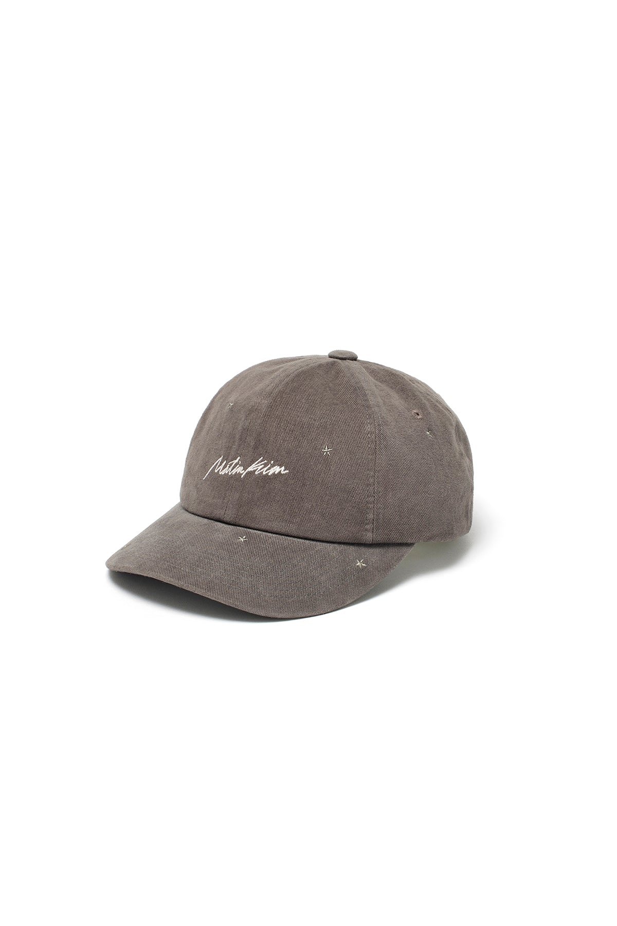 [matinkim] CURSIVE STAR EMBROIDERY BALL CAP IN DARK GREY