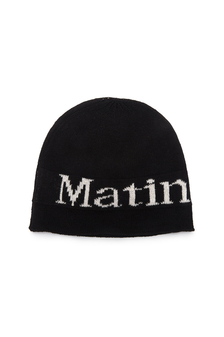 Matinkim Logo Linen Short Beanie IN Black