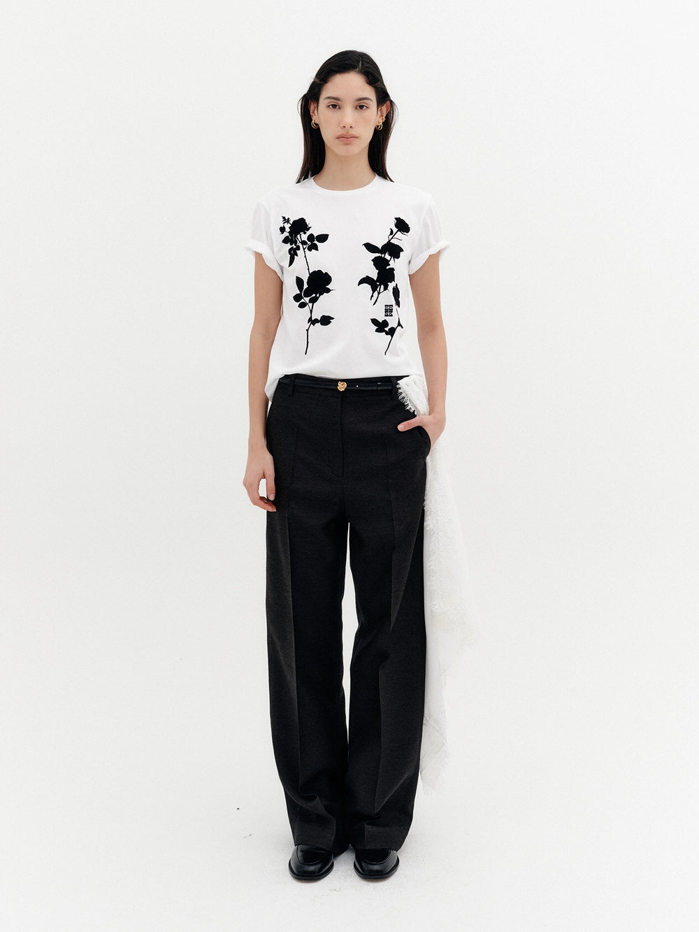 EENK Pattern Straight Pants - Black