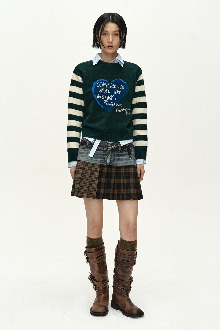 Andersson Bell Double Belt Printed Mini Skirt