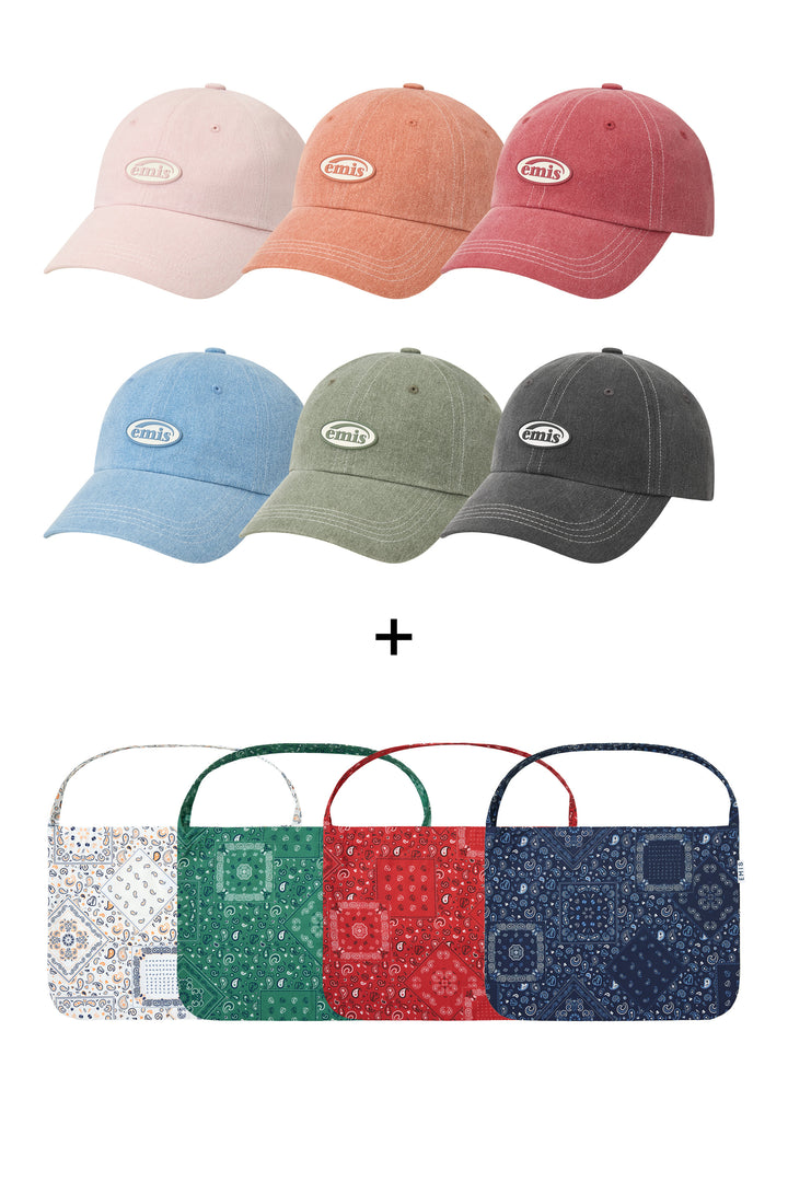 Emis Mini Rubber Ball Cap & Logo Paisley Eco Bag