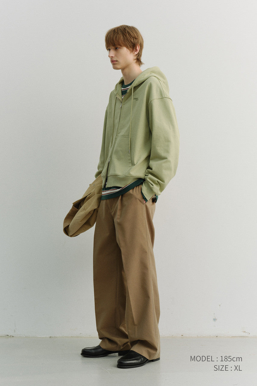 Dunst Unisex Cropped Zip-Up Hoodie Olive