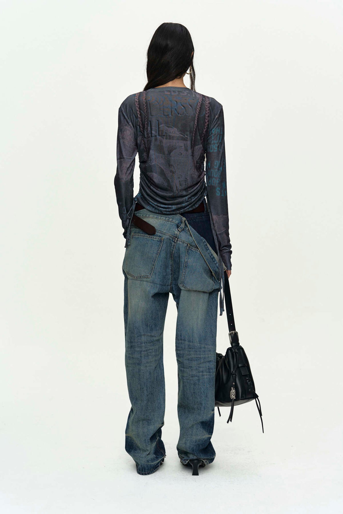 Andersson Bell Denim Collage Printed Top Navy)