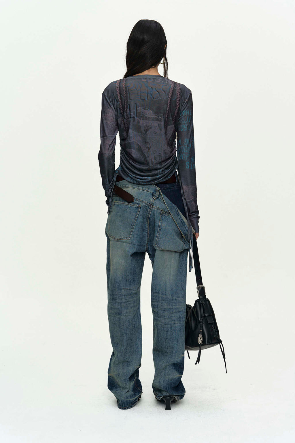 Andersson Bell Denim Collage Printed Top Navy)