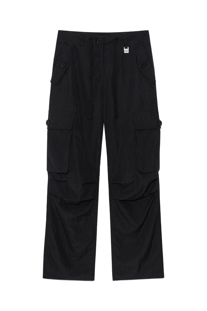 Matinkim String Nylon Cargo Pants IN Black