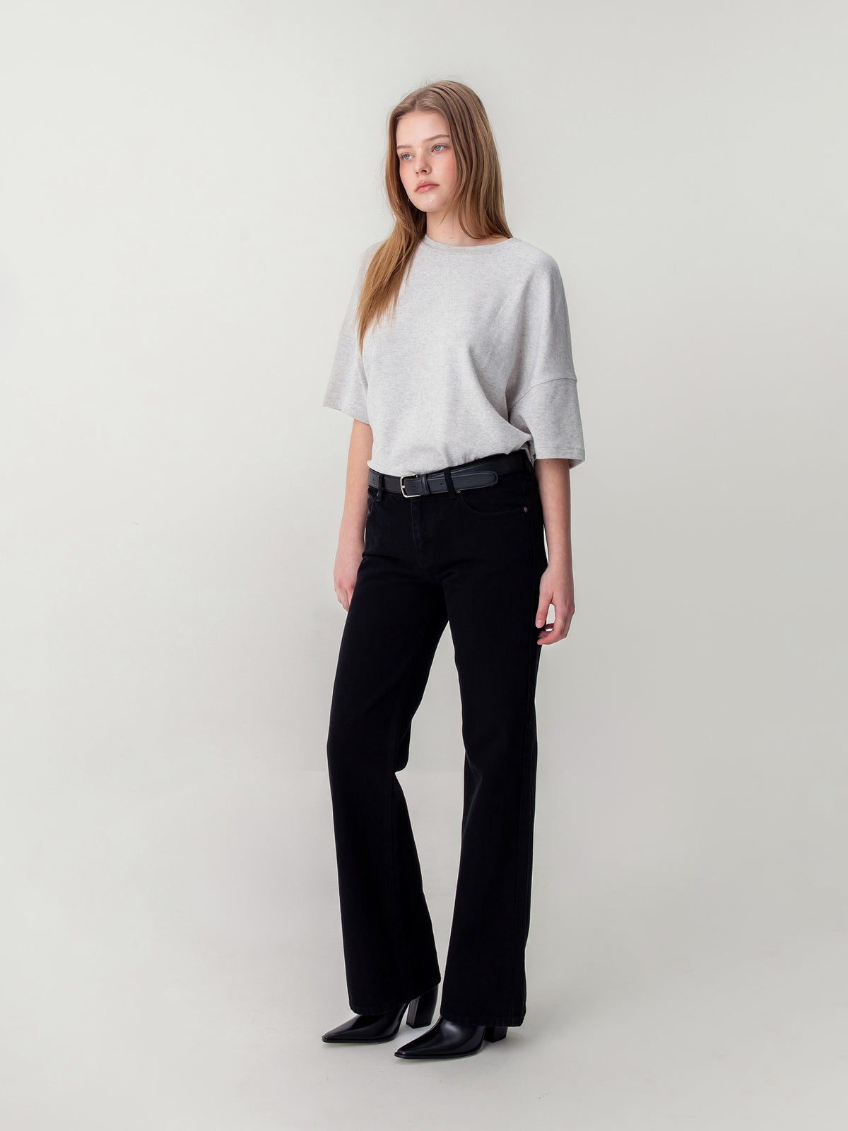 GLOWNY G Cozy Box Tee (Melange Gray)