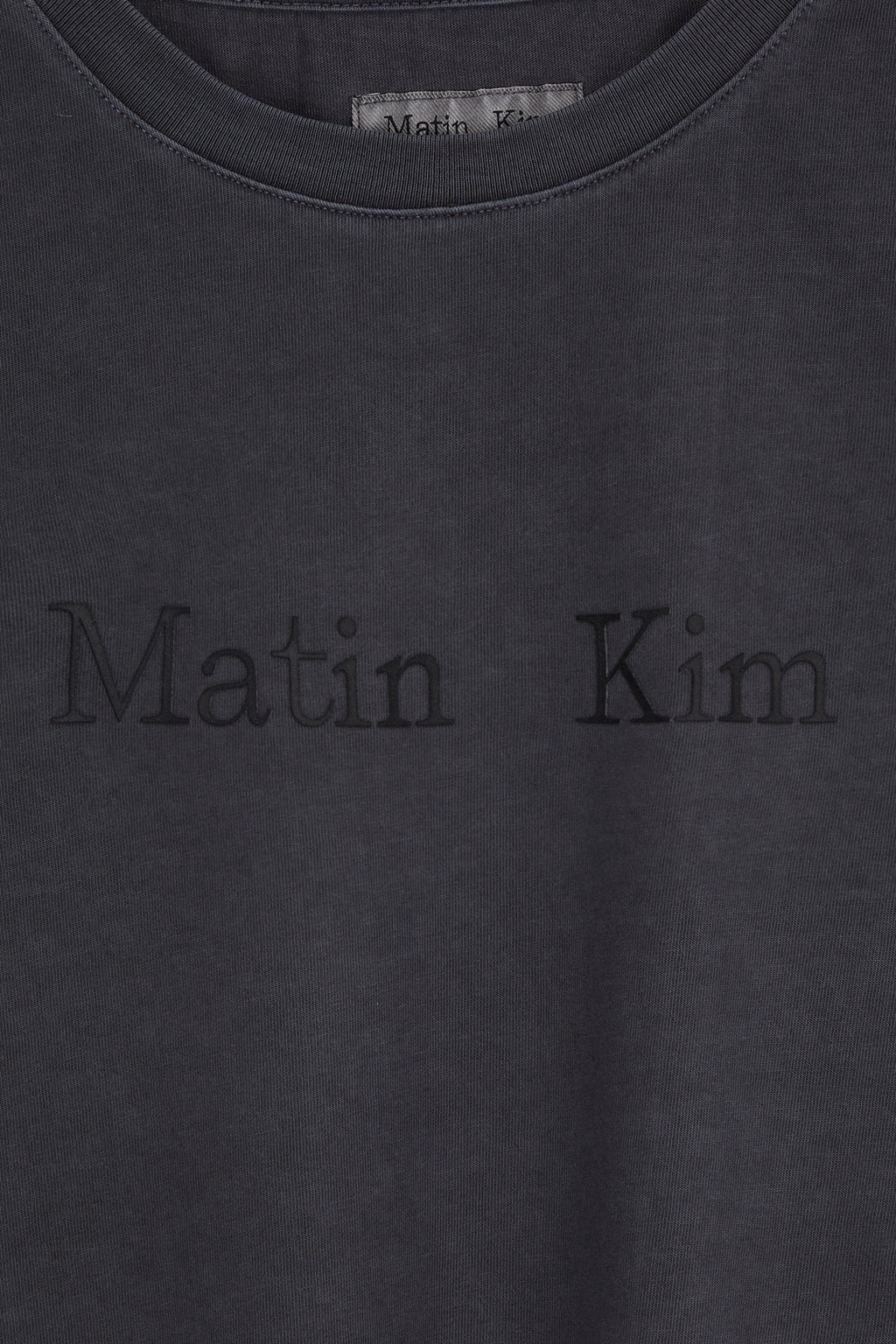 Matinkim Pigment Logo Crop Top IN Dark Grey