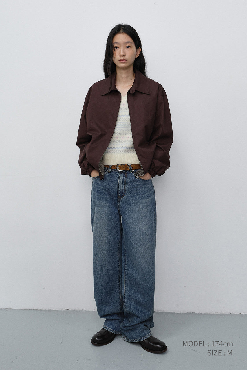 Dunst Unisex Collared Blouson Jacket Brown