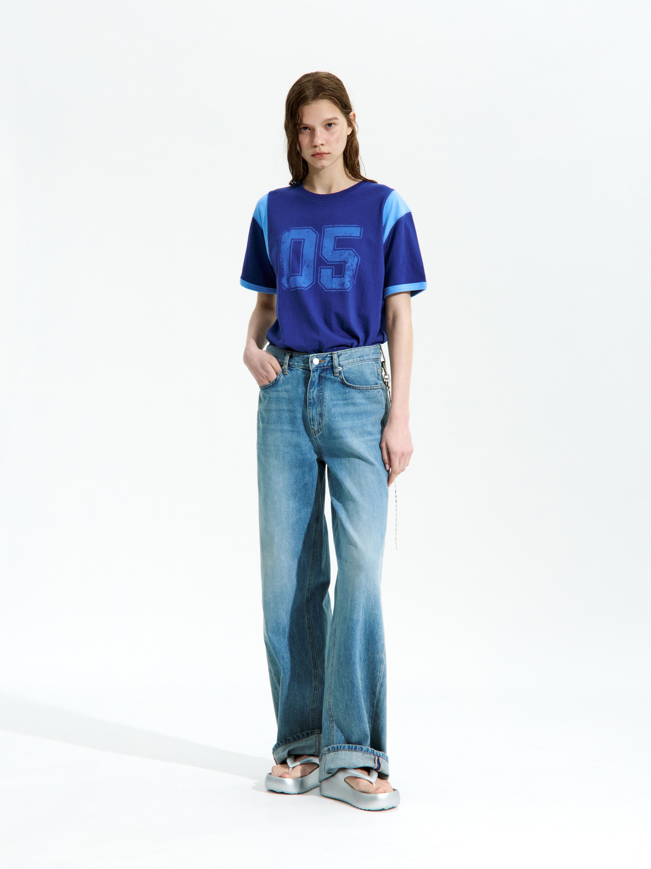 [Low Classic] Trimming 05 T-Shirt_Blue