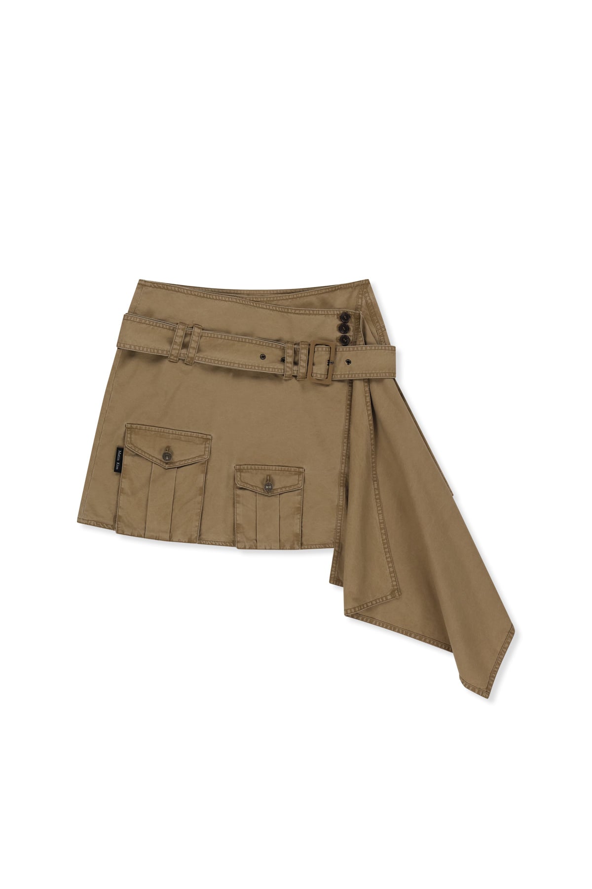 Matinkim Belted Layered Mini Skirt IN Beige