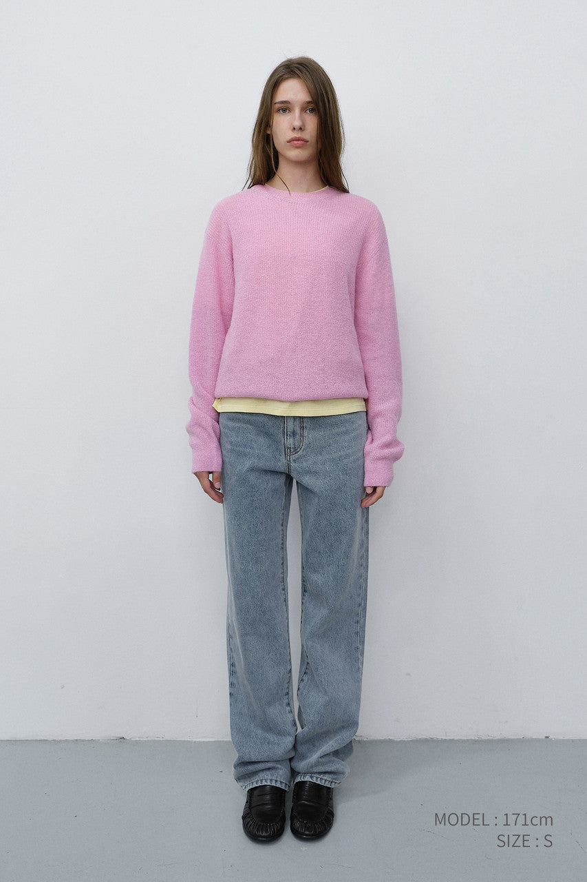 Dunst Unisex Hairly Sweater Pale Pink