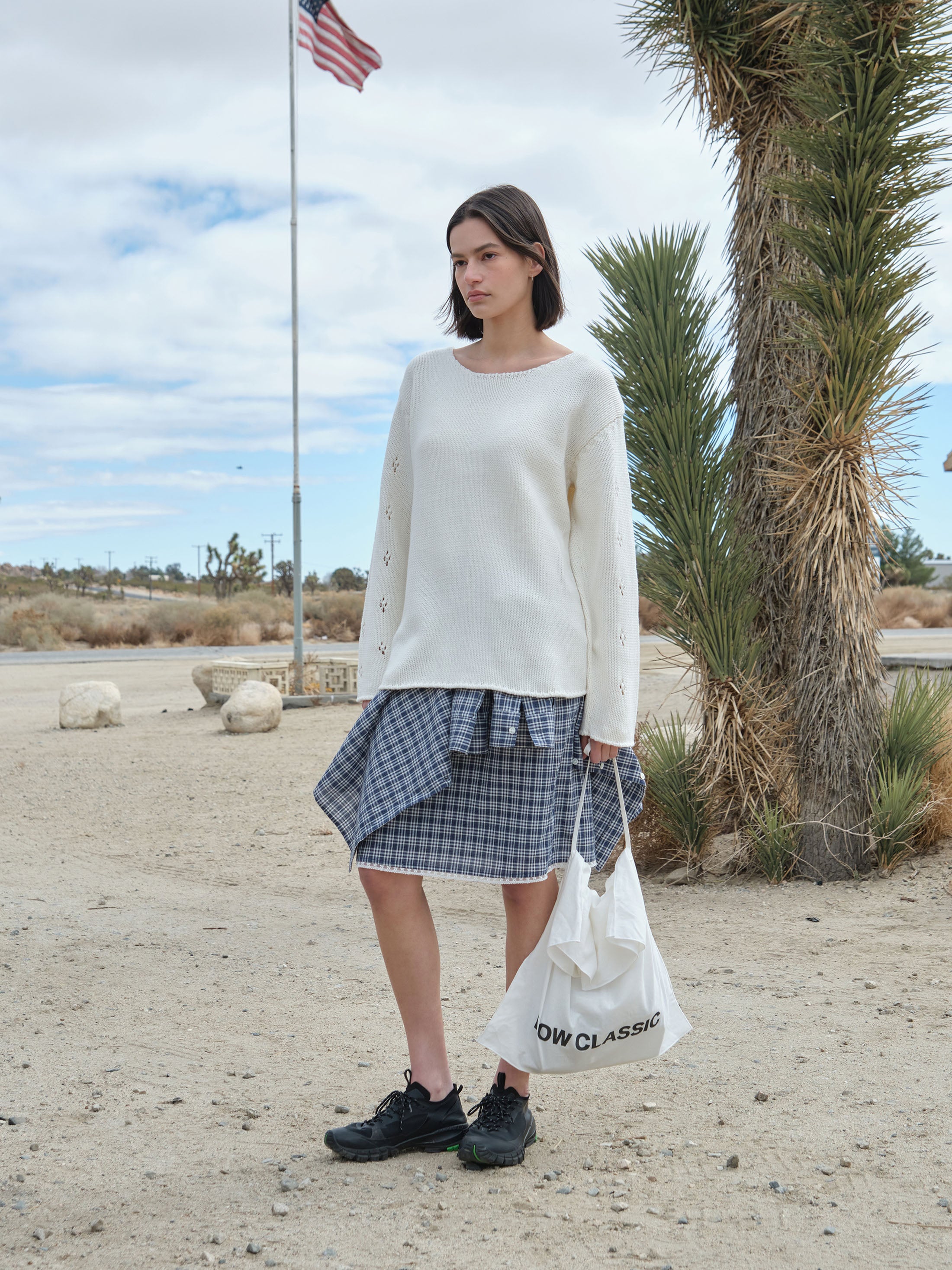 Low Classic Pointelle Sweater Ivory