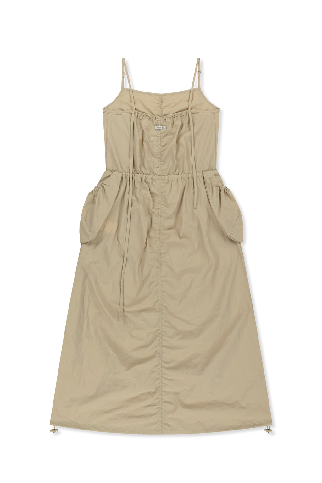 [matinkim] Strap Detail Sleeveless Utility Dress IN Beige