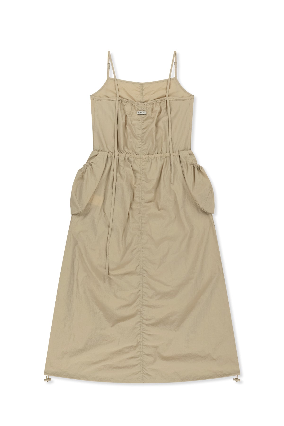 [matinkim] Strap Detail Sleeveless Utility Dress IN Beige