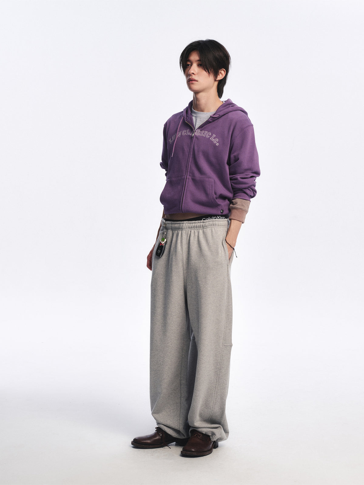 Low Classic Lc Oversized Sweatpants Melange Grey
