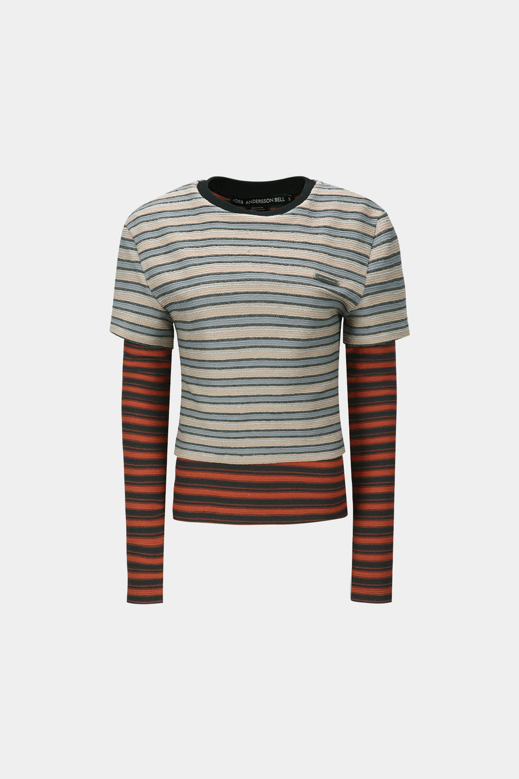 Andersson Bell Multi Stripe LS T-Shirts / Brick)