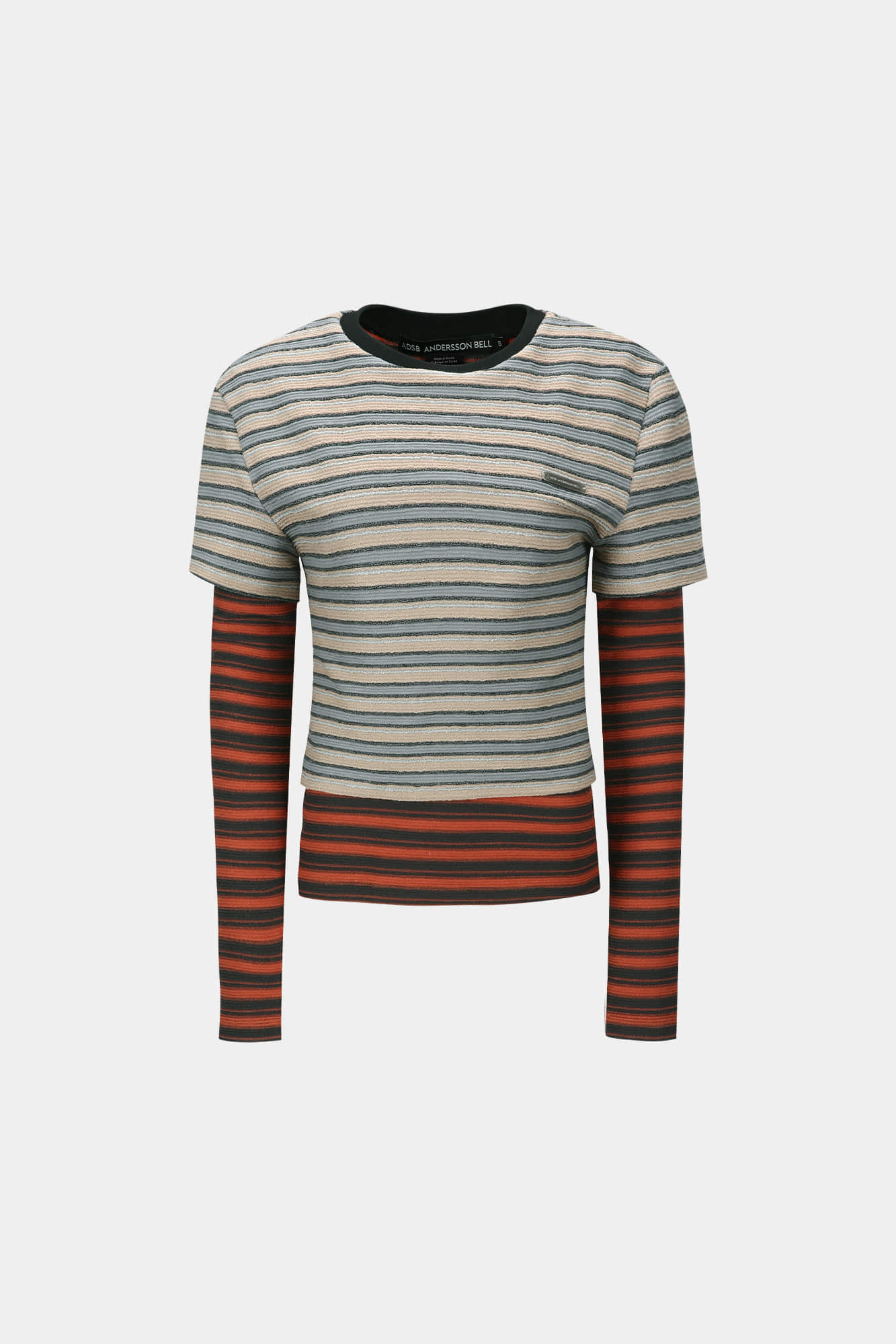 Andersson Bell Multi Stripe LS T-Shirts / Brick)