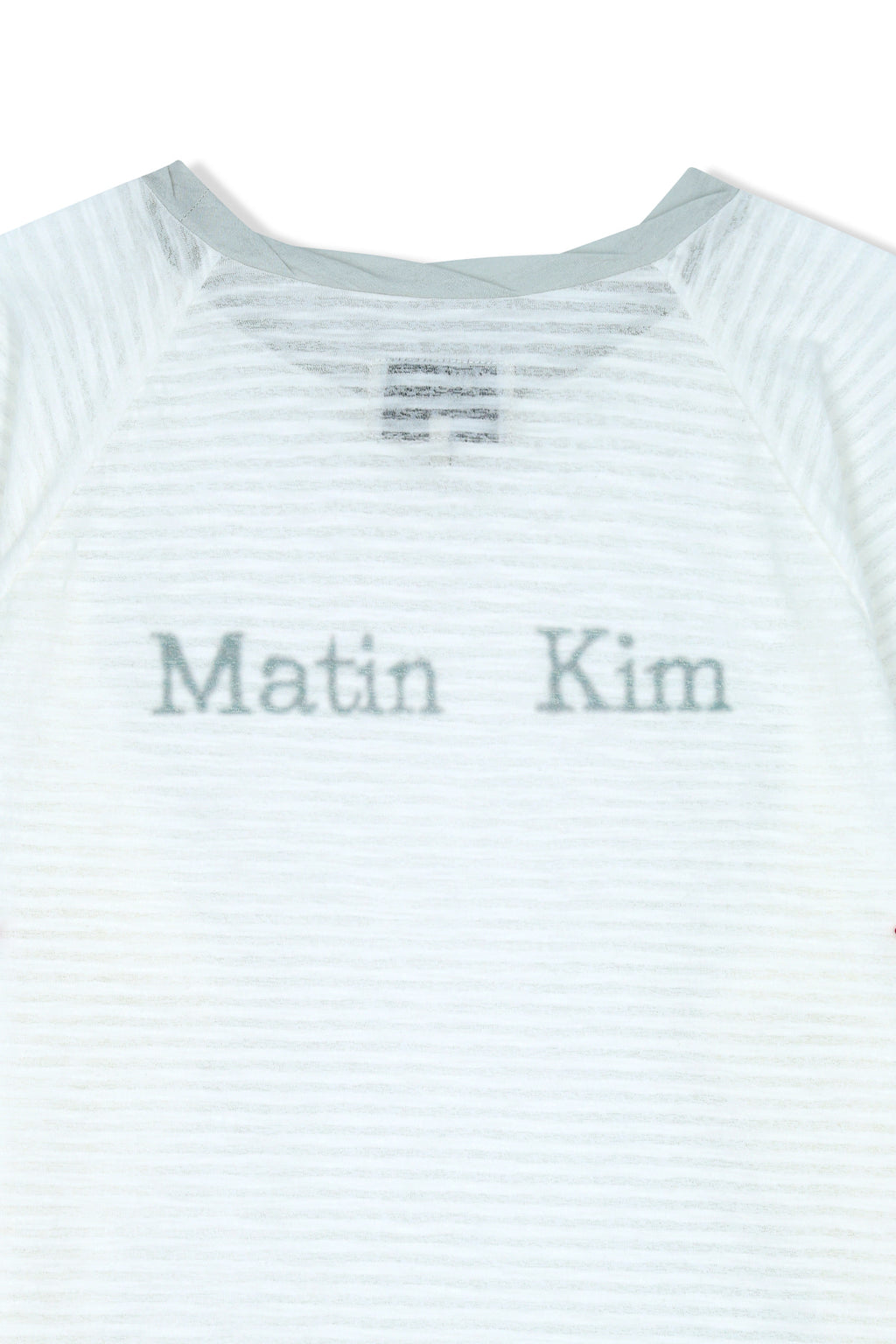 Matinkim Twist Boat Neck Stripe Logo Top IN White