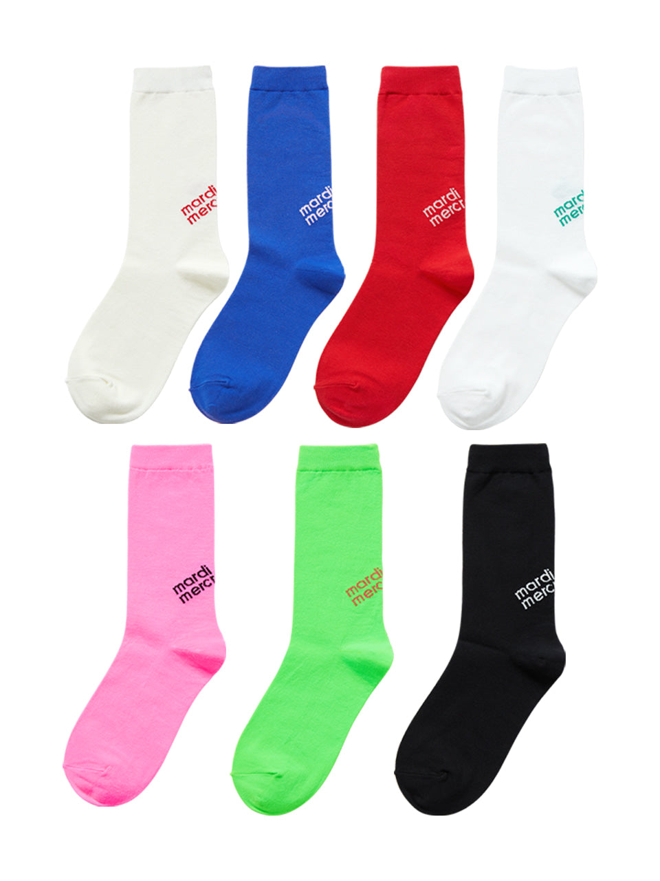 SET 7 SOCKS MARDI LOGO_MULTI