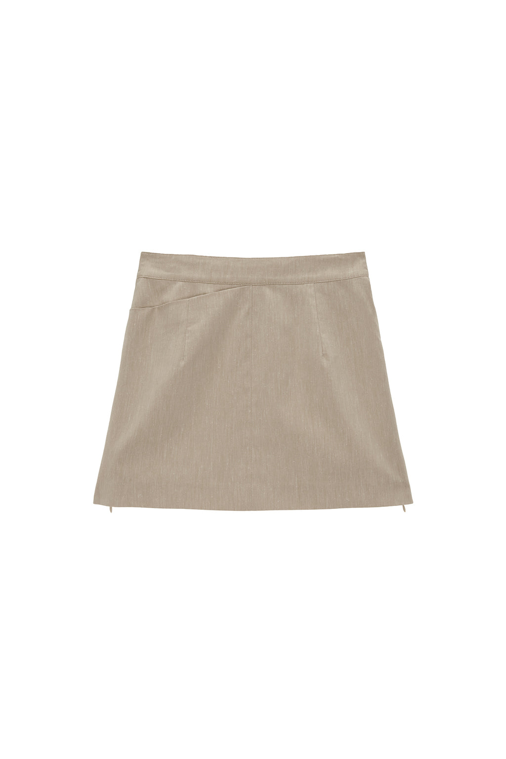 Matinkim Zipper Point Linen Mini Skirt IN Beige