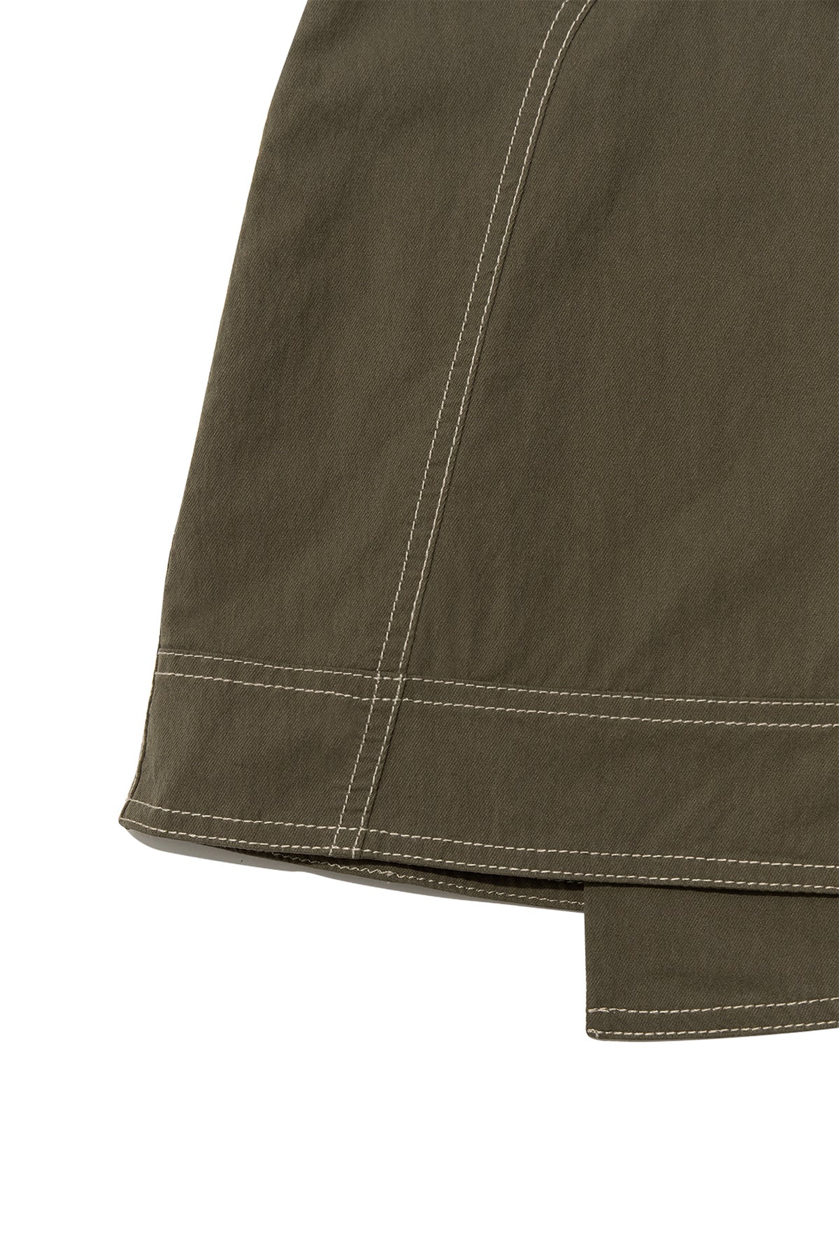 [matinkim] STITCH POINT BELTED WRAP SKIRT IN KHAKI