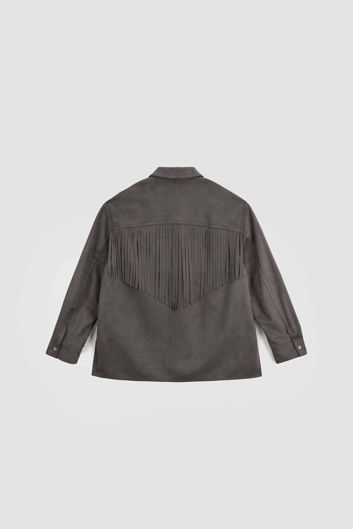 Matinkim Suede Fringe Jacket IN Dark Grey