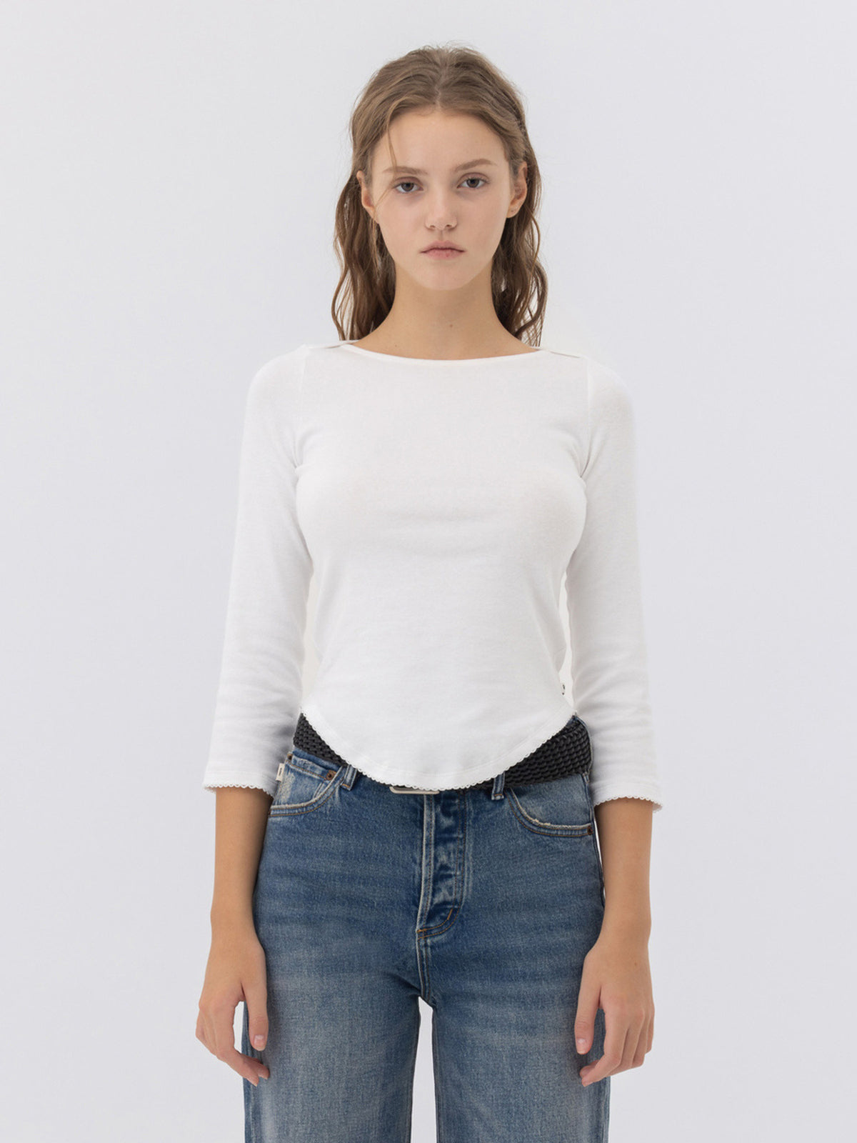 GLOWNY 3/4 Soft Wave Tee (White)