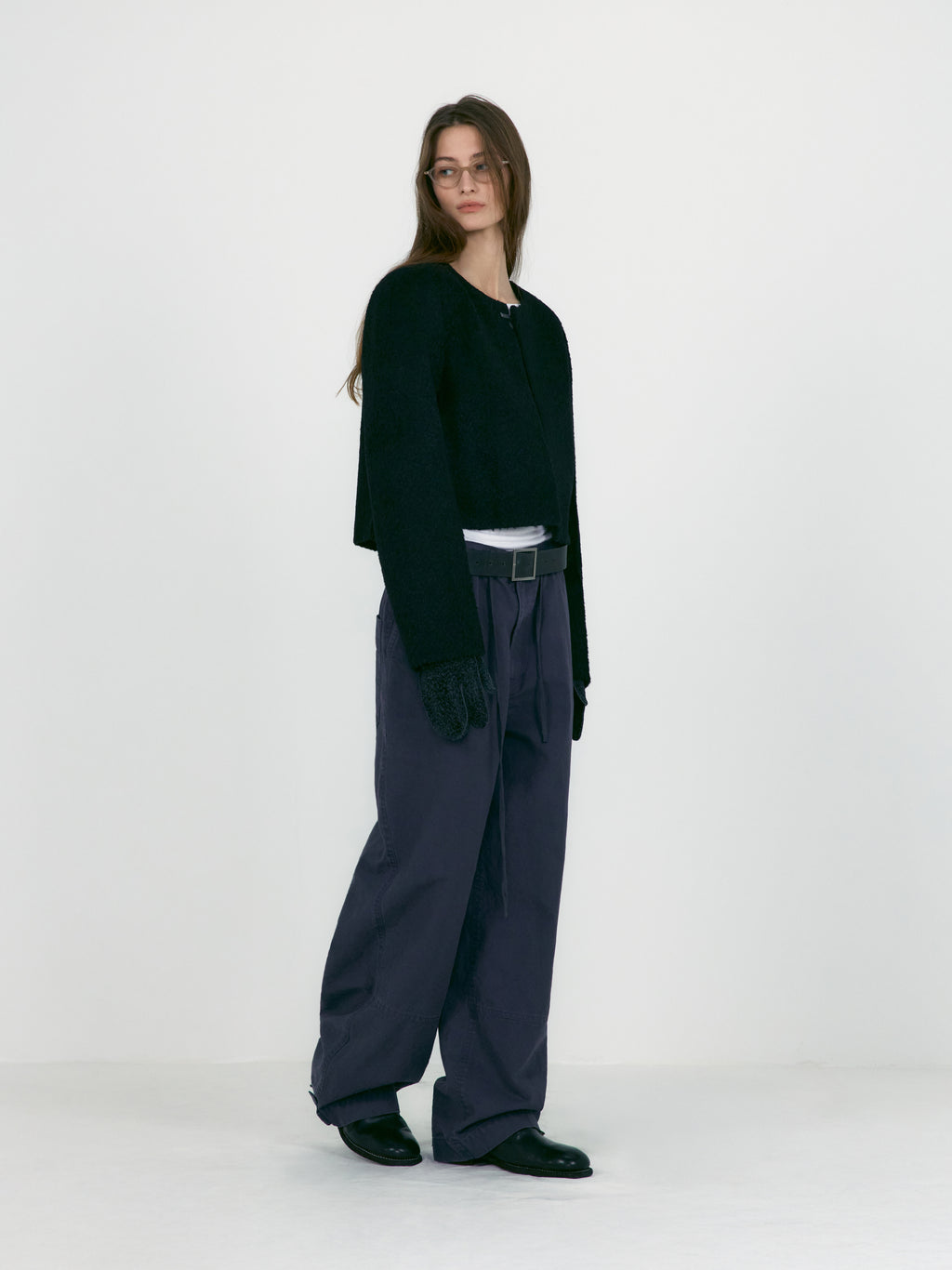 [low_classic] Hairy Boucle Wool Short Jacket
Black