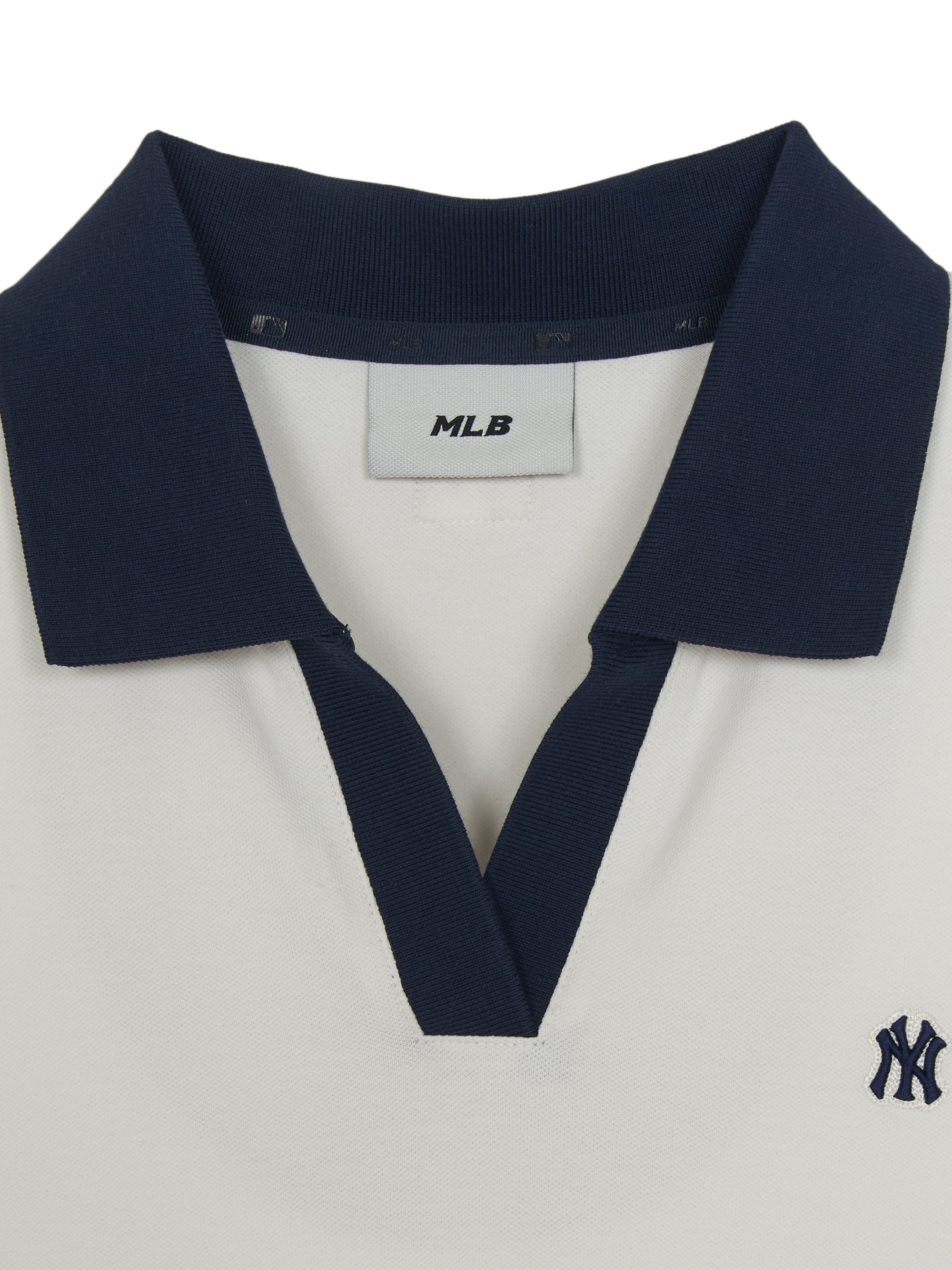 MLB Korea Women's Basic Open Collar Slim Fit Polo T-Shirts